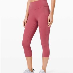 NEVER WORN Lululemon fast and free 19in crop legging in cherry tint